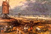 Jan Brueghel Landscape with Windmills oil
